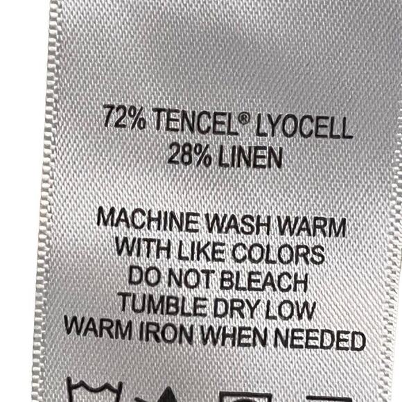 Foxcroft Womens Fox Croft Striped Linen Sleeveless Tie Front Button Up Top 24W - Picture 15 of 16